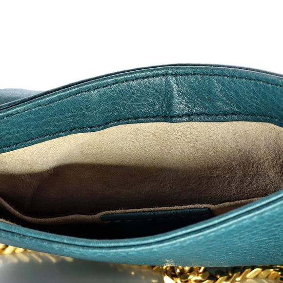 Gucci 1973 Chain Shoulder Bag Leather Small Blue - Picture 8 of 10